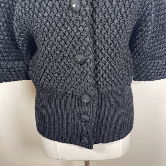Authenticated Valentino Hiver 2008 Chunky Black Cardigan Sweater Medium - Picture 5 of 14